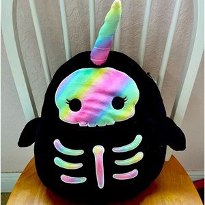 Bufinda the rainbow skeleton narwhal 12”